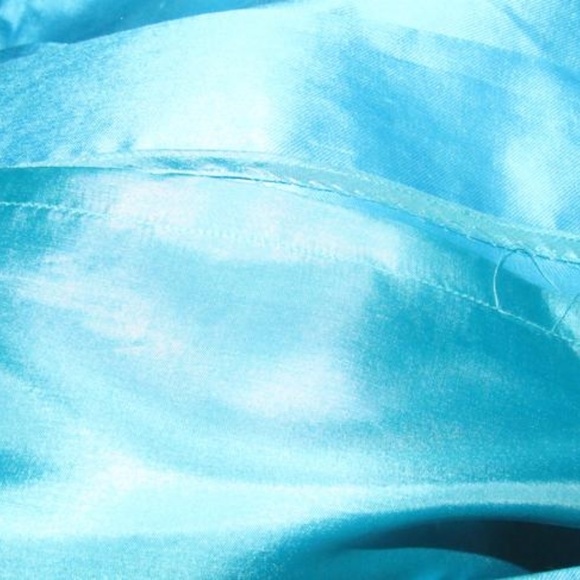 Retro Mid-century Turquoise Blue Teal Silk - Picture 7 of 7